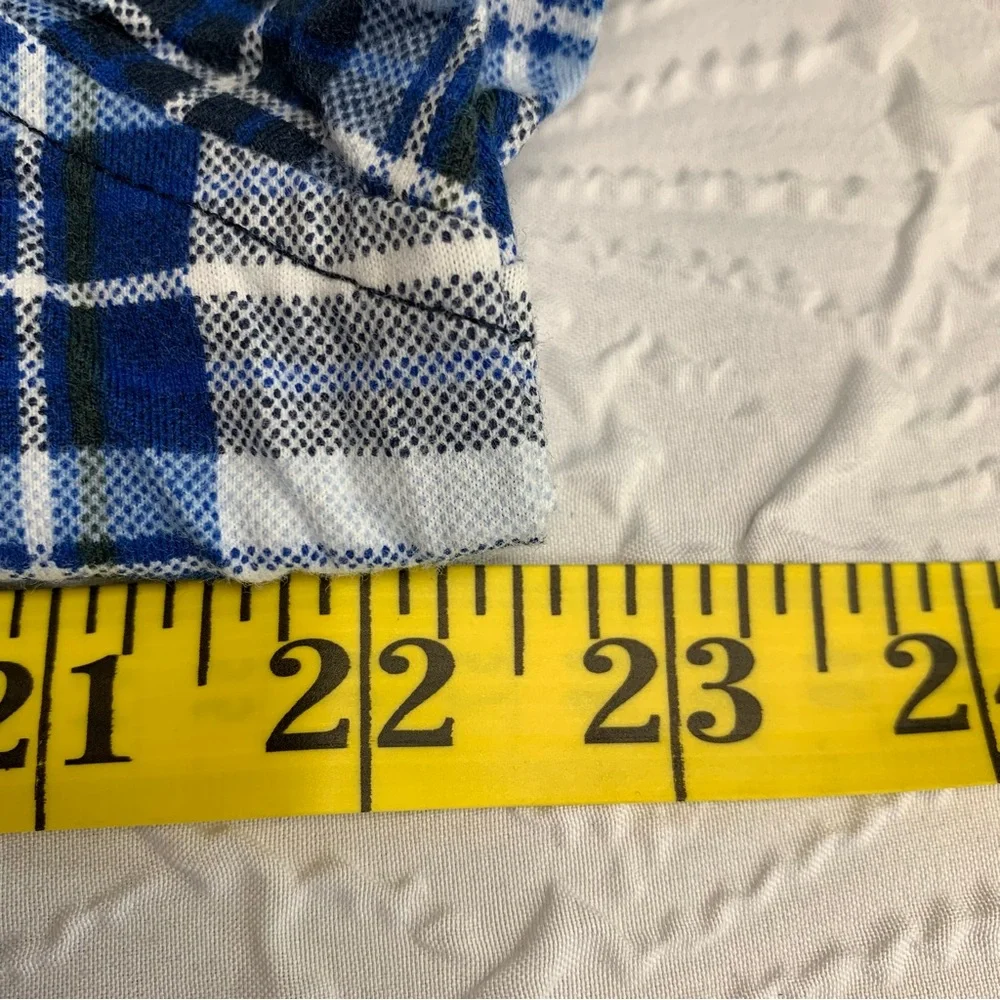 DANIEL CREMIEUX Men's Plaid Short Sleeve Blue & White Polo Shirt NWT Medium #959 - Picture 9 of 10
